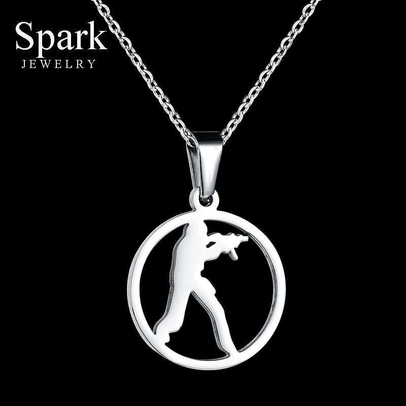 Кулон из нержавеющей стали для игры CS Gun ожерелье мужчин аниме без воротника