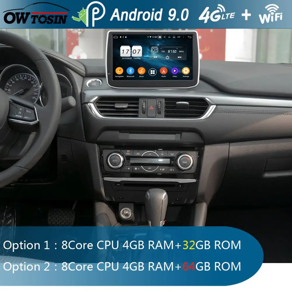 Автомобильный DVD-плеер 9 &quotIPS 1280*720 8 ядер 4 Гб ОЗУ + 64 ПЗУ Android 0 для Mazda 6 III 3 GJ Atenza Mazda6