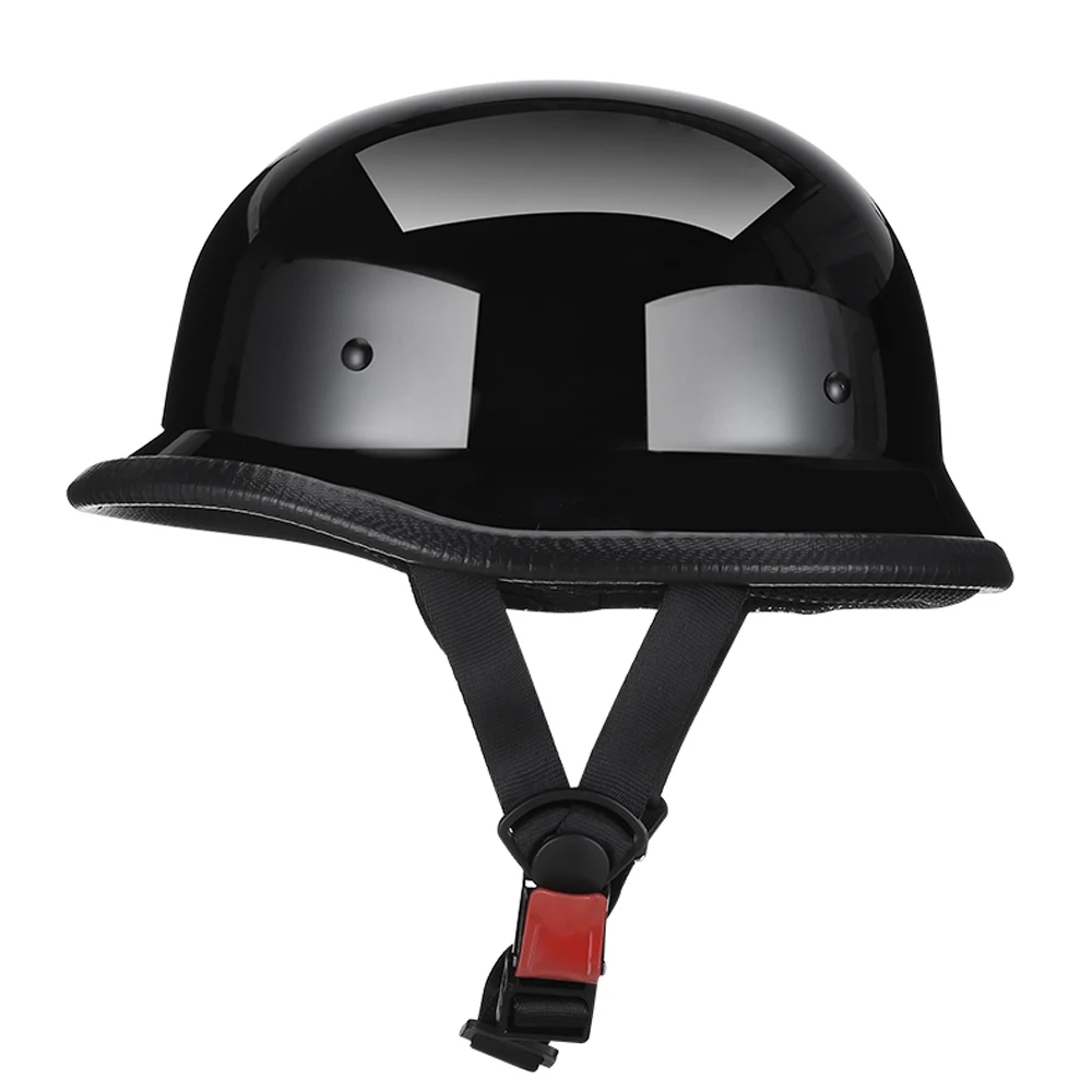 AMZ-807 Bright black AMZ Половина лица винтажный мотоциклетный шлем Ретро Мото шлем Защитное снаряжение винтажный немецкий стиль Casco шлем скутер шлемы - Цвет: AMZ-807 Bright black