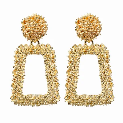 goldCE0507small Индивидуальность модные Эффектные серьги большие геометрические серьги женские Висячие серьги в форме капли современные ювелирные изделия - Окраска металла: goldCE0507small