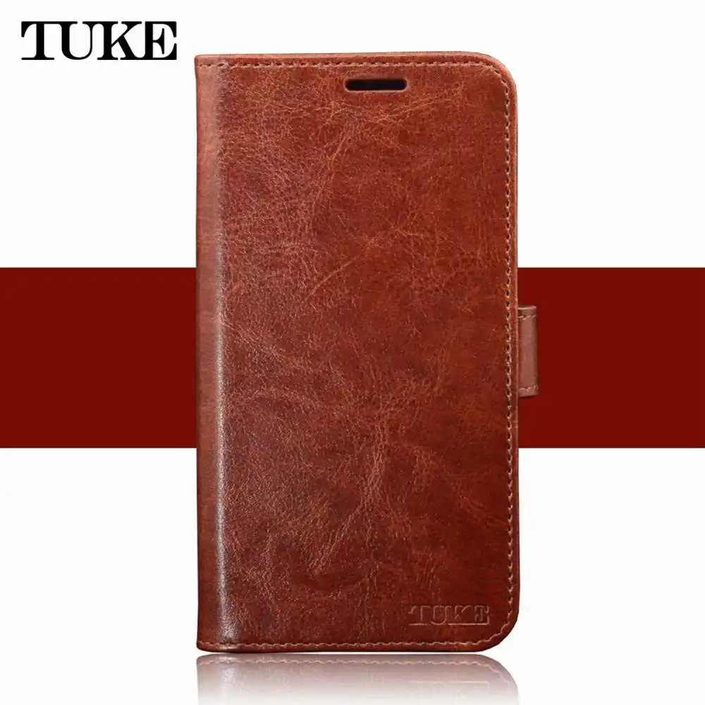 TUKE для Asus Zenfone 4 ze554kl чехол Роскошный кожаный кошелек задняя крышка чехол Zenfone4 ZE554 KL флип защитный телефон сумка кожаный футляр - Цвет: Коричневый