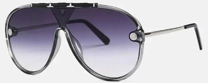 C2 clear gray Большой щит солнцезащитные очки для женщин Vintgae брендовые дизайнерские негабаритные женские солнцезащитные очки мужские солнцезащитные очки - Цвет линз: C2 clear gray