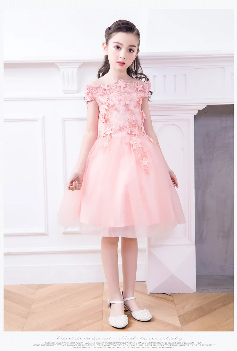 2018 High Quality Handmade Pink Lace Flower Girl Dress for Kids Evening Ball Gown Party Pageant Dresses First Communion | Детская одежда