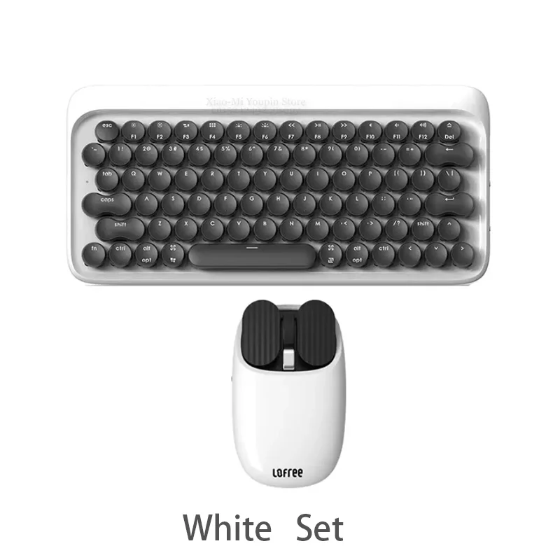White Set Xiaomi Mijia LOFREE Bluetooth Беспроводная механическая клавиатура 79 клавишная клавиатура мышь 2,4G/Bluetooth двойной режим многофункциональная система - Цвет: White Set