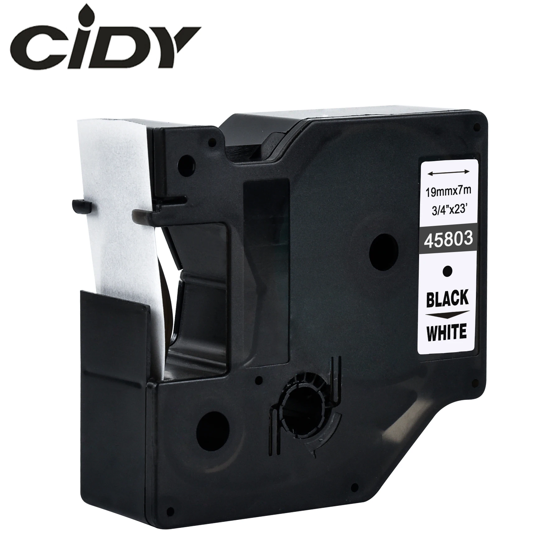 

CIDY 1pcs 45803 Compatible Dymo D1 19mm Label Tape 45800 45808 Black on White Label Ribbons for Dymo Label Manager 160 280 210