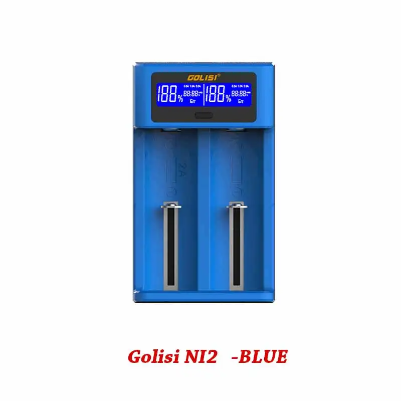 Синий Golisi NI1 NI2 Аккумуляторы для зарядки для 18650 20700 21700 26650 18350 USB Батарея USB Зарядное устройство для мульти Батарея USB Мощность порт - Цвет: Синий