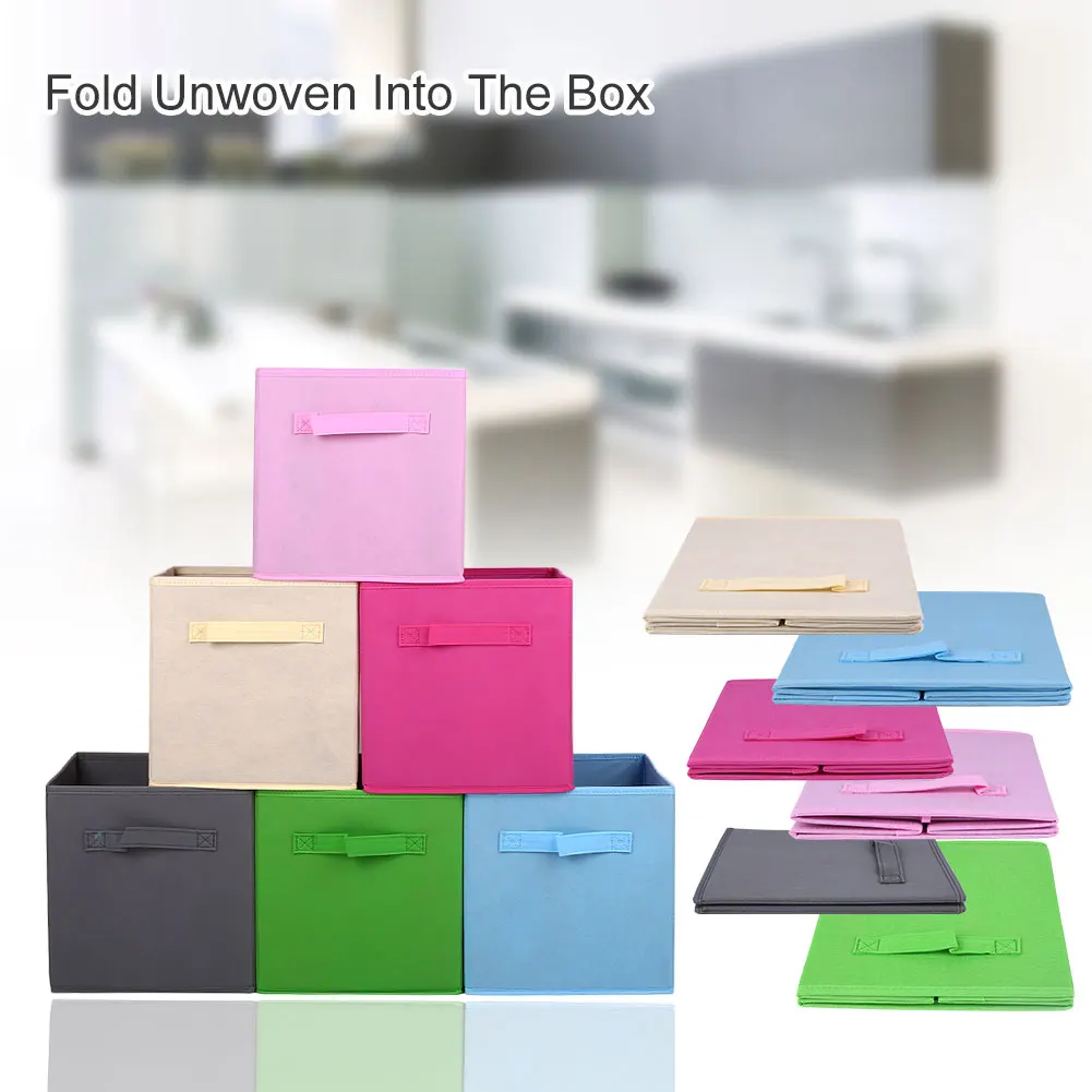Складная коробка для хранения дома Спальня Шкаф Одежда Органайзер канцелярских