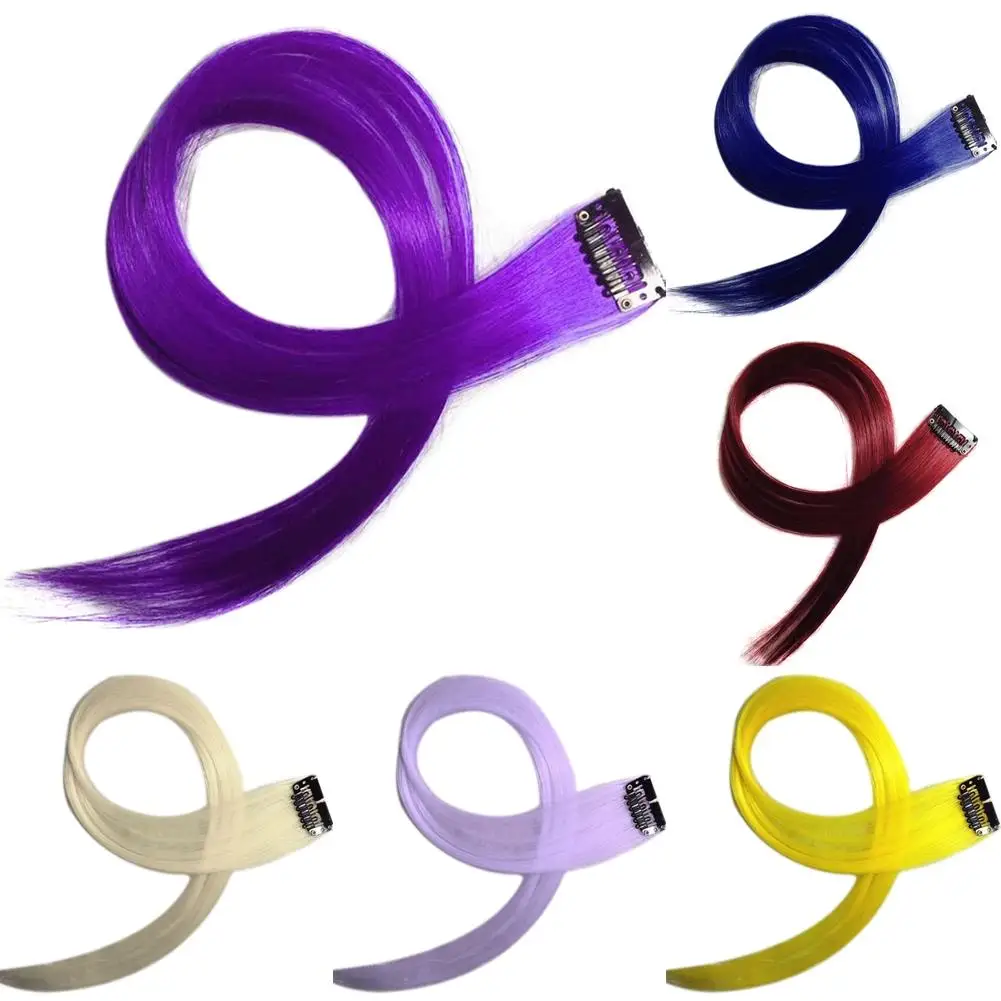 Удлинители волос Синтетические длинные прямые 55 см 6 цветов|Вязание| |