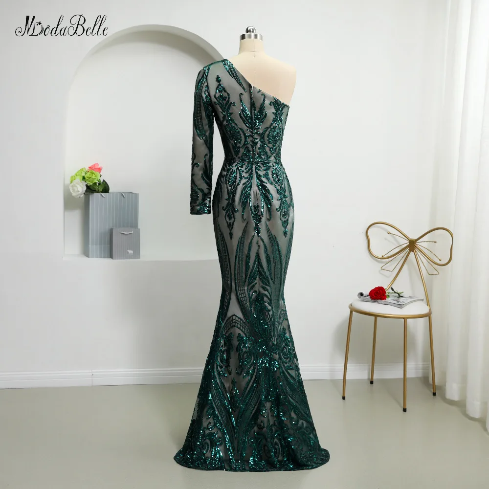 Темно зеленые вечерние платья с блестками modabelle 2019 со съемной юбкой роскошное