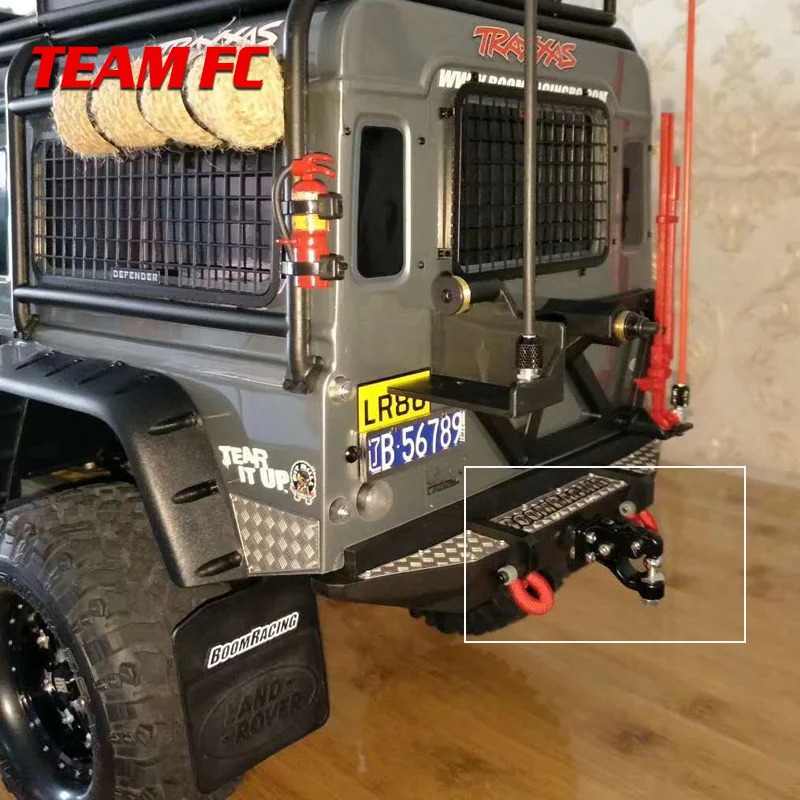 Красный металлический бампер D образное кольцо буксировочный крючок для 1/10 RC Crawler