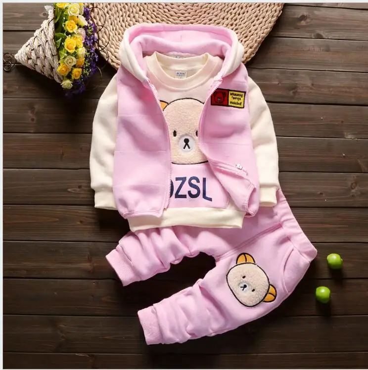 Лидер продаж для детей 1-4 лет Модный зимний флисовый шерстяной костюм с рисунком