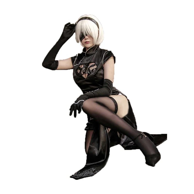 2B NieR Automata Йорга № 2 Тип B Униформа костюм-Чонсам для косплея