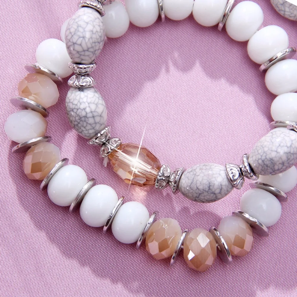 Богемные летние пляжные браслеты с бусинами подвеской в виде слона и сердца