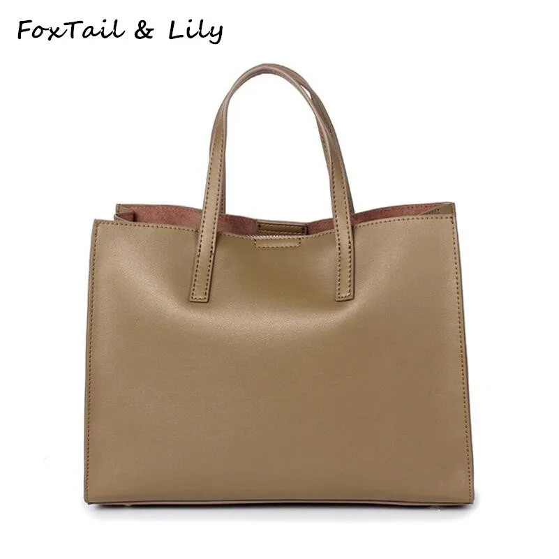 

Женская сумка-тоут Foxtail & Lily из натуральной кожи, вместительные мессенджеры на плечо, дизайнерские дамские сумочки в простом стиле