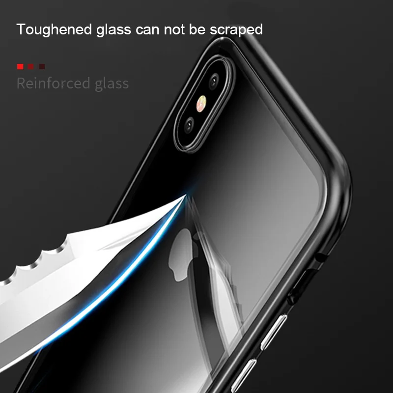 luxury Flip Metal Magnetic Glass Case For s9 s8 plus s10 e note 8 9 j4 j6 j8 a7 a9 2018 Cover Shell magnet coque