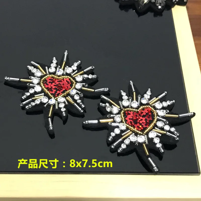 2 шт./лот нашивки со стразами и бисером ручной работы для одежды DIY Аппликация