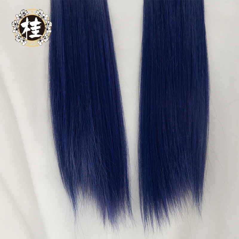 UWOWO парик с Уми Сонода Love Live Hair 80 см длинные синие прямые термостойкий LoveLive Umi |