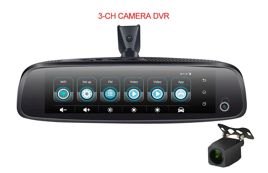 3 Lens ANSTAR 8 ''2 ГБ+ 32 ГБ зеркало заднего вида Автомобильный видеорегистратор 4G Android Dash Cam 3 объектива HD 1080P ночного видения РЕГИСТРАТОР gps ADAS авто камера - Название цвета: 3 Lens