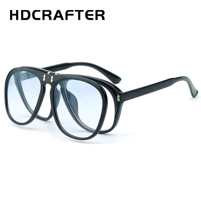 HDCRAFTER, новинка, женские солнцезащитные очки на застежке, брендовые, дизайнерские, цветные, солнцезащитные очки для мужчин, унисекс, UV400, lunetes de soleil - Цвет линз: blue