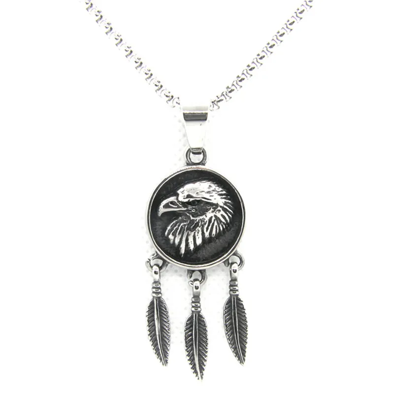 Подвеска в виде перьев и орла из нержавеющей стали 316L модные украшения с Ястребом