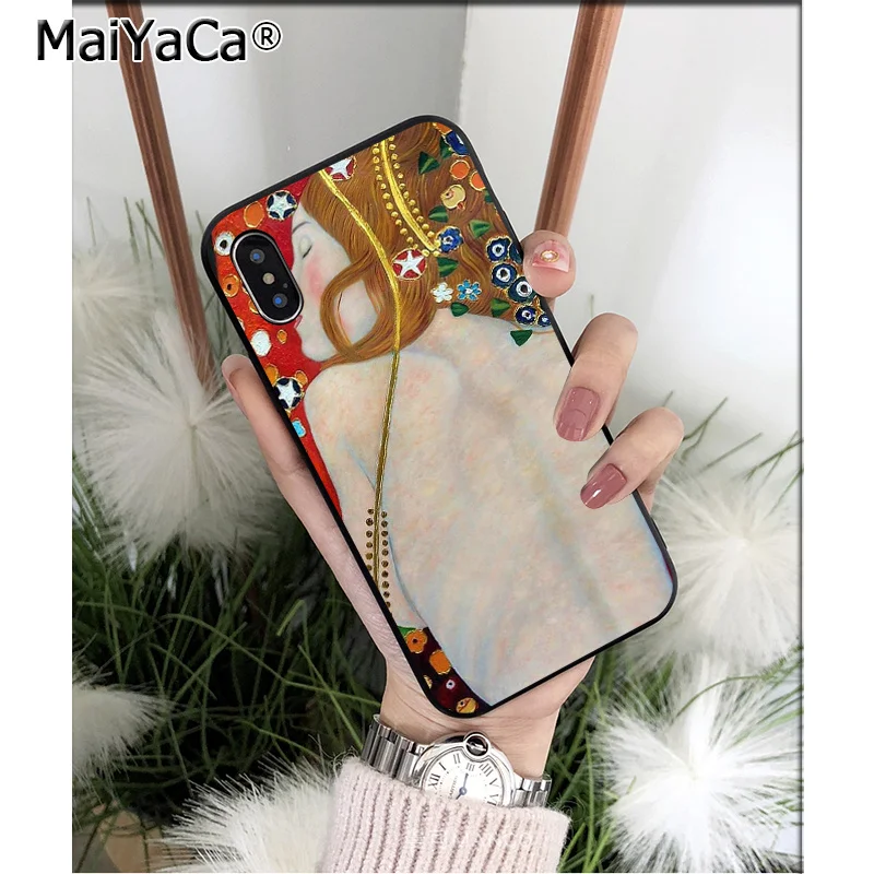 A12 MaiYaCa Gustav Klimt Art Силиконовый ТПУ мягкий черный чехол для телефона для iPhone 8 7 6 6S Plus 5 5S SE XR X XS MAX Coque Shell - Цвет: A12