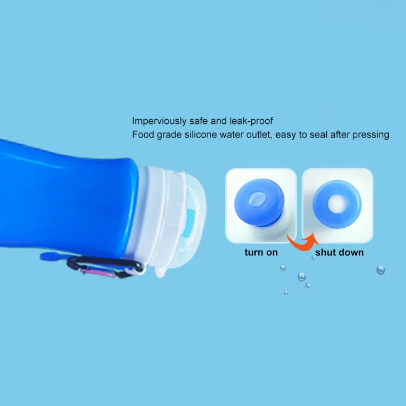 

Outdoor Soft Foldable Drinking Kettle Sports Bottle BPA Free Silica Gel Lightweight Drinkware Sports Accessories