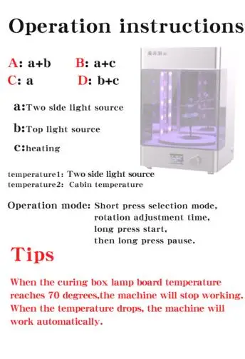 IGRARK 3D Printer Led Rotary UV Curing Chamber Curing Box UV Rapid Post Curing Resin Curing Box