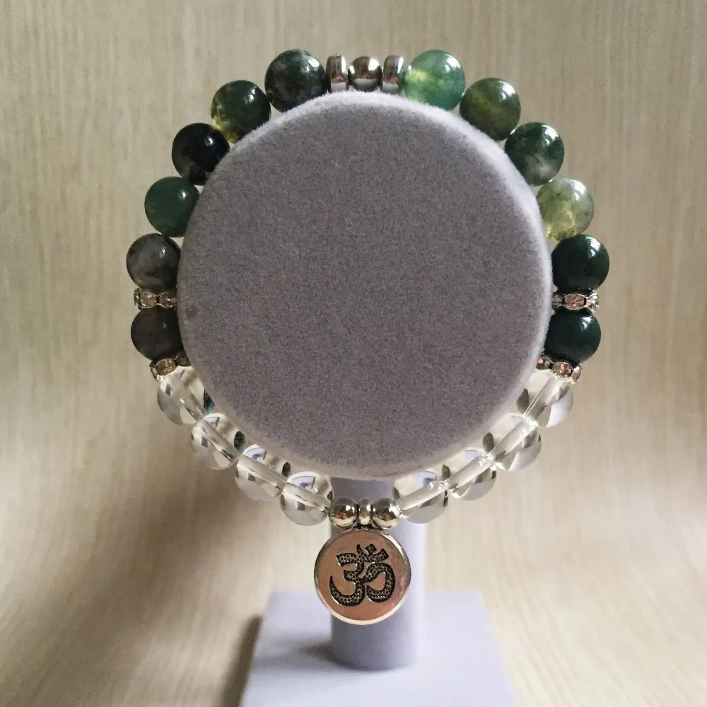 Натуральный агатовый браслет OM 3D кулон для женщин браслеты на запястье молитва