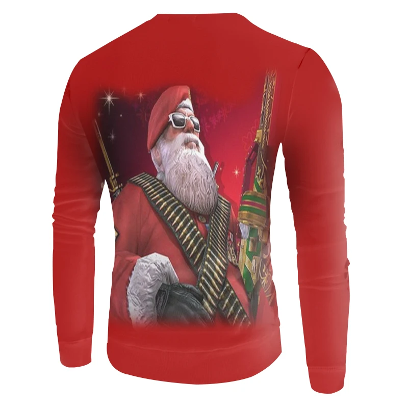 Толстовка OGKB Женская с 3D принтом в стиле хип хоп изображением Санты Клауса и