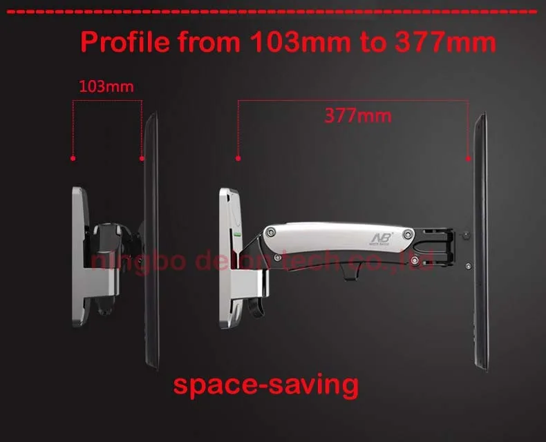 NB F350 4"-50" 8-16 кг газовая пружина алюминиевый жк плазменный Телевизор настенный кронштейн для ЖК-монитора Черный 300X300 400X400