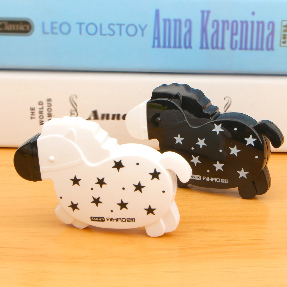 Kawaii милый черный белый конь коррекционная лента коррекция жидкости Канцтовары