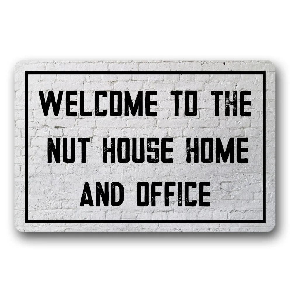 

Entrance Floor Mat Non-slip Welcome To The Nut House Door Mat Outdoor Indoor Rubber Mat Non-woven Fabric Top 18 x 30 Inch