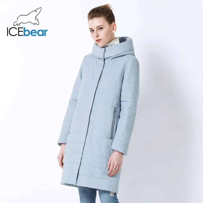 ICEbear Новинка женское осеннее пальто с капюшоном хлопковая теплая Женская куртка высокого качества Брендовая женская куртка с капюшоном GWC19038I