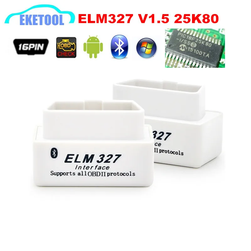 Автоматический считыватель кодов для диагностики V1.5 MINI ELM327 V1.5 Супер 25K80 чип 12 языков работает на нескольких автомобилях ELM 327 OBD2 CAN-BUS тестер