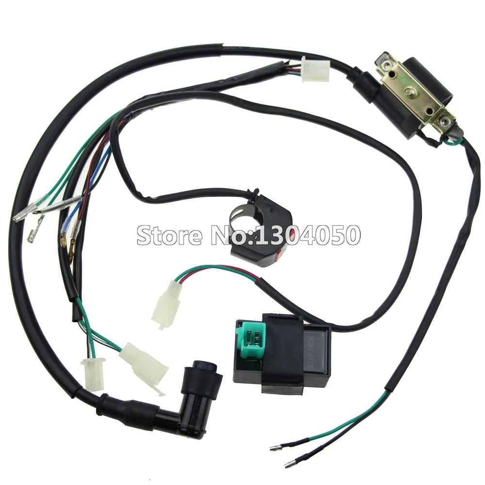 Полная проводка двигателя Kick Start ткацкий станок CDI катушка зажигания выключатель