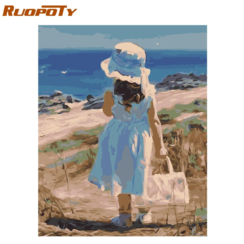 RUOPOTY Рамка для девочек DIY картина по номерам настенная живопись каллиграфия