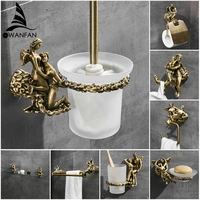 romantic series bronze bathroom toilet paper holder wall mounted towel bar toilet brush holder bathroom accessories mb 0810b