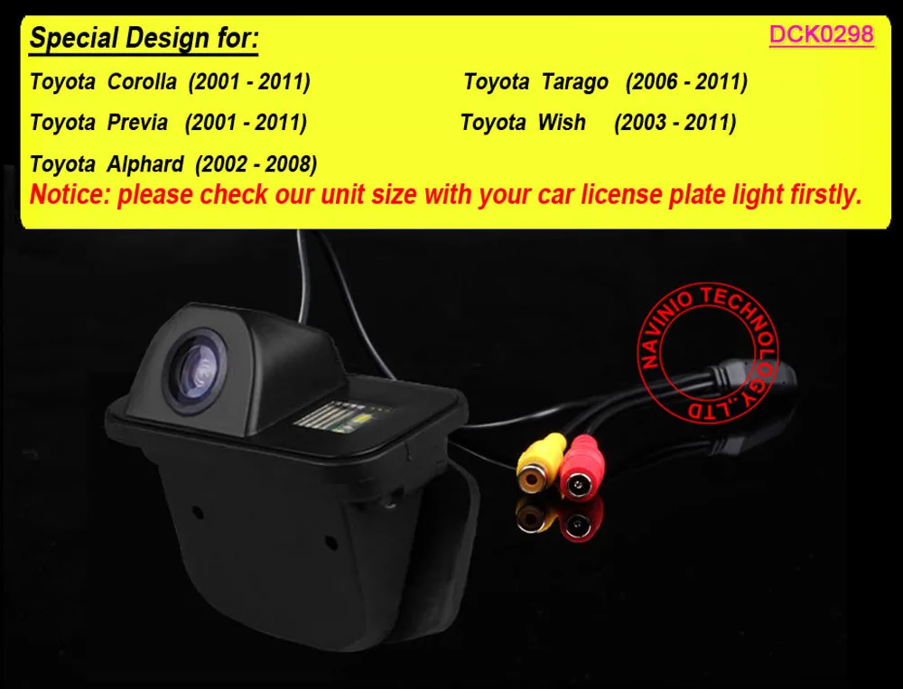 Камера заднего вида для Toyota corolla Previa Alphard Tarago Wish широкоугольная камера с датчиком
