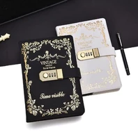 a5 korea retro notebook password book with lock creative school office supplies stationery personal diary journal cover planner