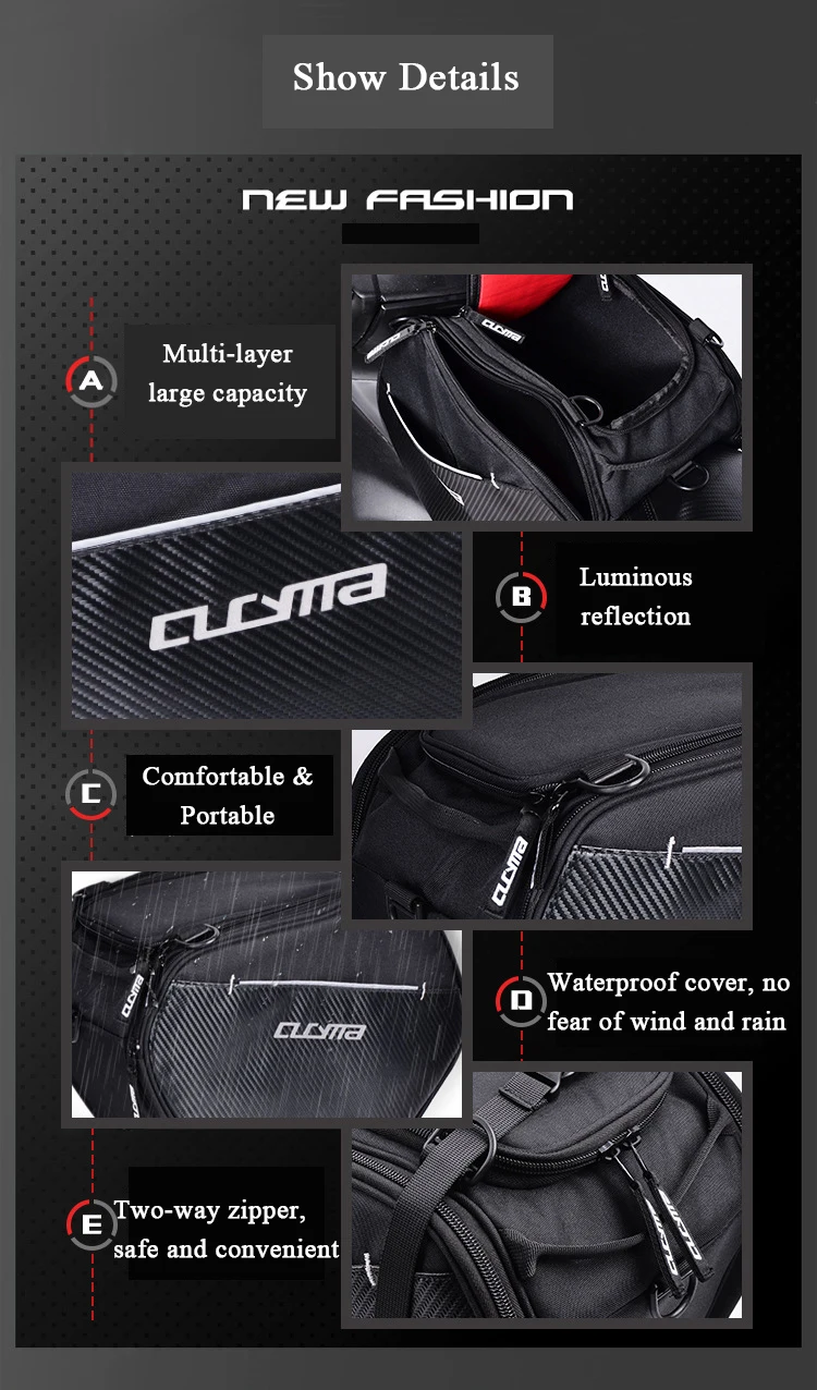 CUCYMA мотоциклетные передние сумки для хранения 20-35L мотогонок дорожные сумки с плечевым ремнем скутер туннельная сумка