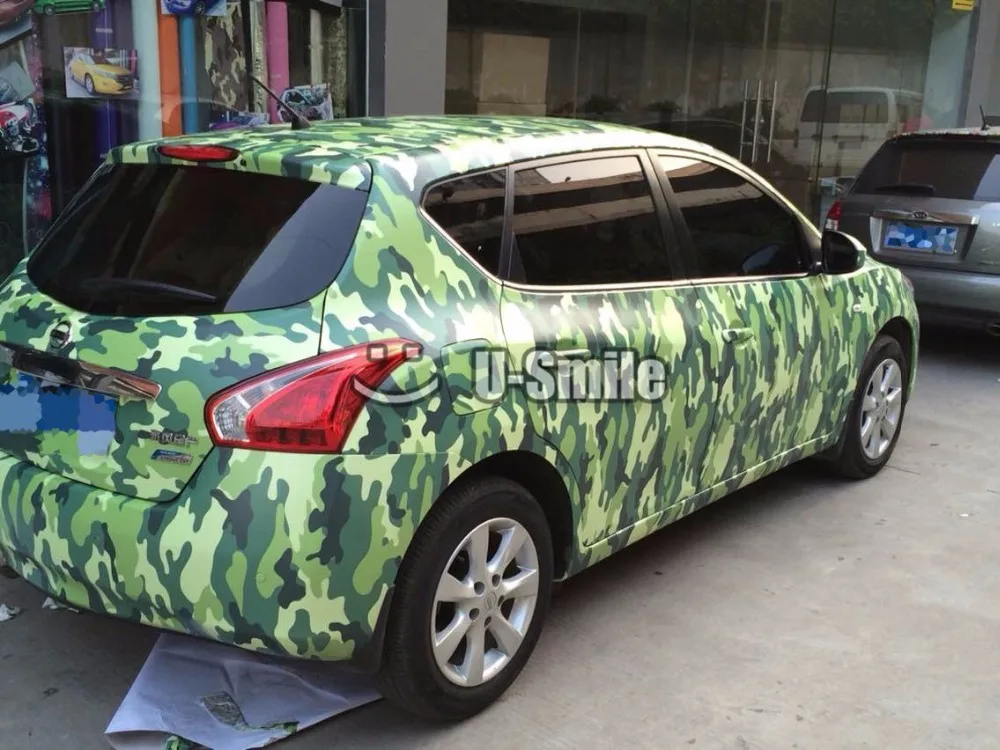 Элитная зеленая камуфляжная виниловая пленка Военная Зеленая городская