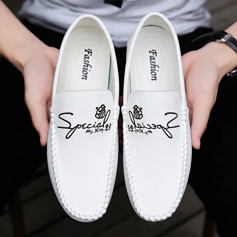 Модные мужские лоферы Демисезонный повседневные Лоферы для мужчин черный белый