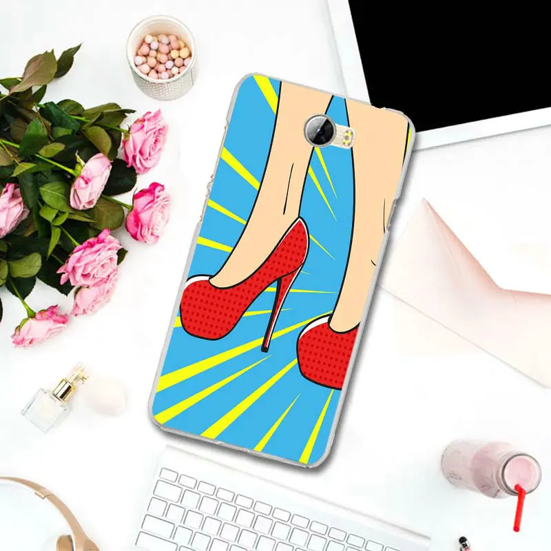Pop Woman High Heel Shoe Art Soft Silicon Phone Case for Huawei P8 P9 P10 P20 P30 Mate 10 Lite Pro Y3 Y5 Y6 II Honor 7 Smart | Мобильные