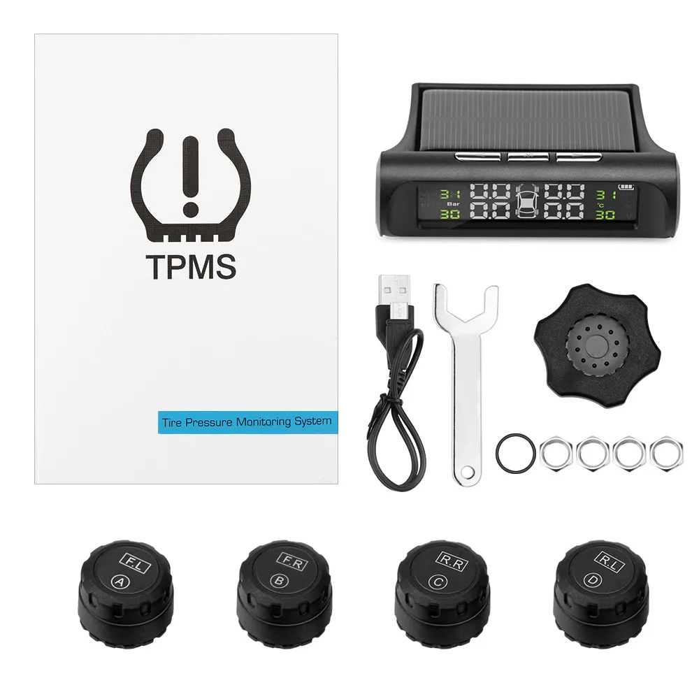Беспроводной Солнечный Мощность шин Давление Мониторы ing Системы TPMS ЖК дисплей