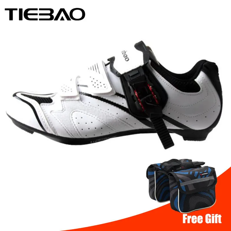 add bag Tiebao, обувь для шоссейного велоспорта, набор с педалью, sapatilha ciclismo, мужские гоночные велосипедные самозакрывающиеся кроссовки, Спортивные профессиональные - Цвет: add bag