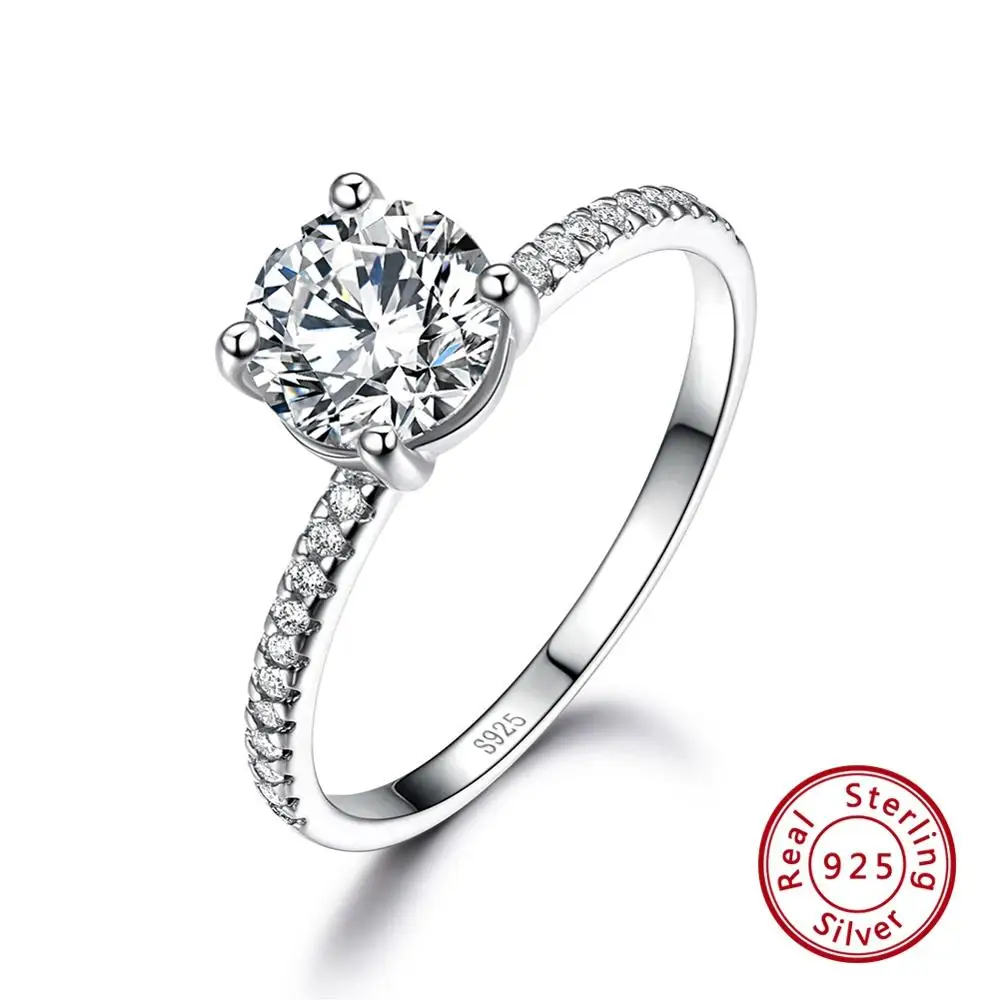 Прозрачный ORSA JEWELS Настоящее 925 пробы Серебряное обручальное кольцо для женщин, обручальное кольцо с натуральным голубым топазом, женское ювелирное изделие, подарок VSR10 - Цвет камня: Прозрачный