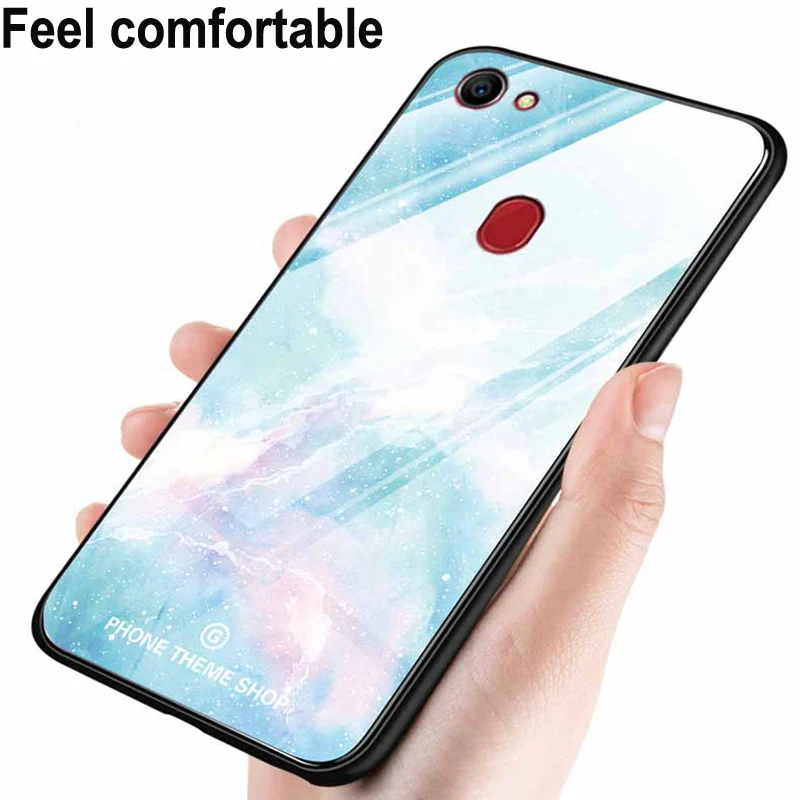 Чехол из закаленного стекла для Oppo A3 чехол с мраморным рисунком мягкая задняя
