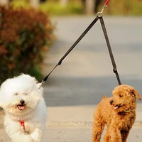 two dogs leash double twin dual coupler dog leash two in one strong nylon v shape two way dog walking lead leash
