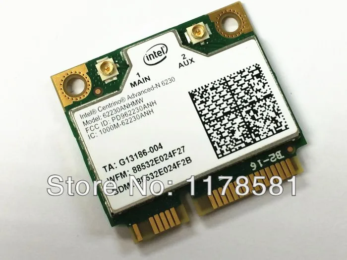 Фото Intel центрино Advanced N 6230 WiFi + Bluetooth 3 0 Беспроводная комбинированная карта 800.11a/n 300