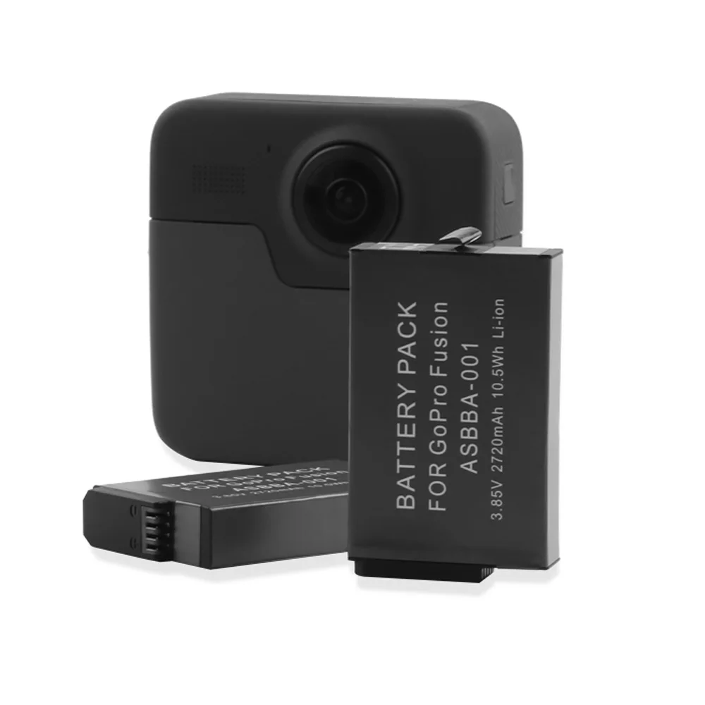 2720mAh ASBBA-001 battery For Gopro Fusion Camera Accessory + Dual batteries Charger 360 Go Pro Accessories | Электроника